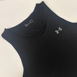 Under Armour Men's Black Tank Top with Silver Logo